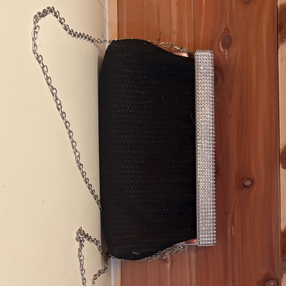 Elegant Black and Silver Clutch Bag
